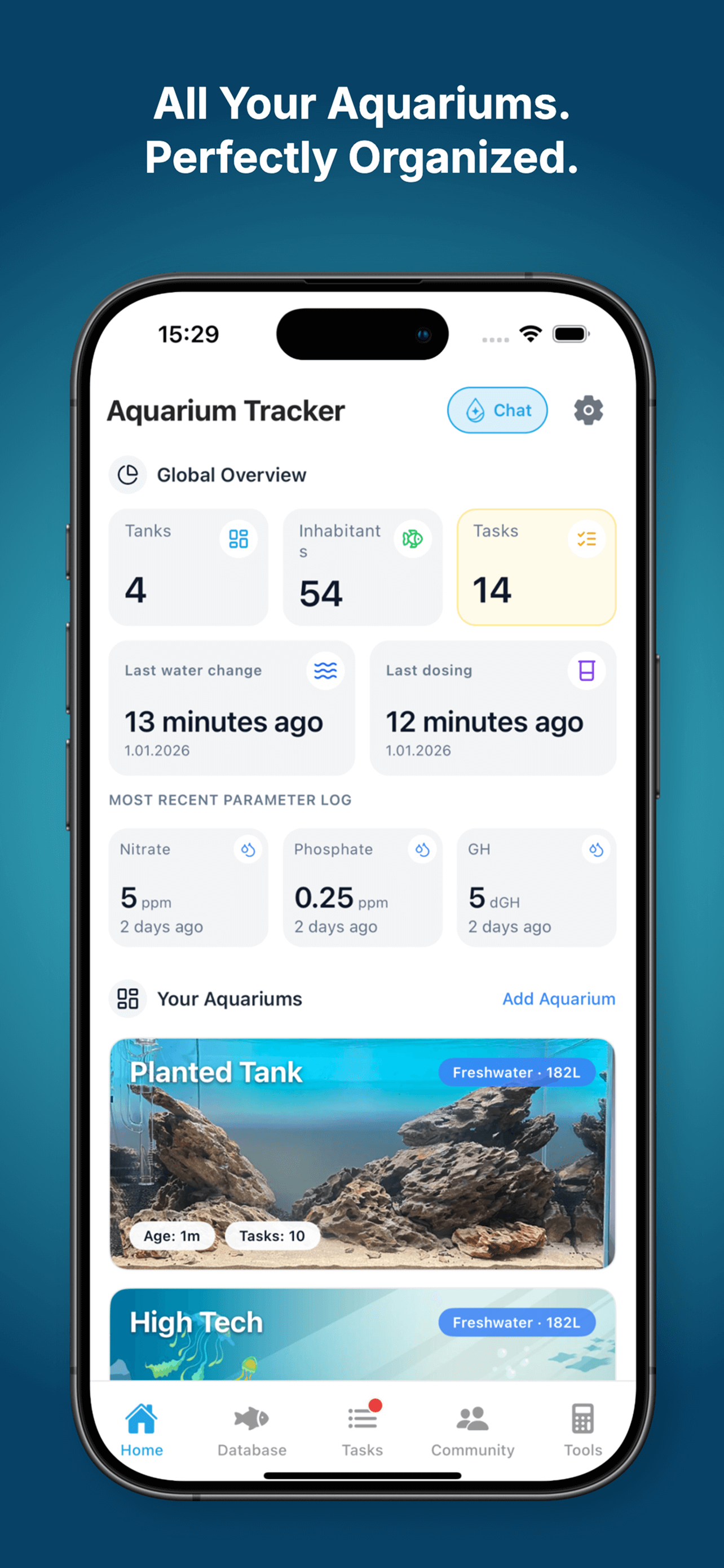 Aquarium Log & Timeline